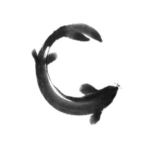 Koi No7 - Japán szerencsehozó díszponty sumi-e