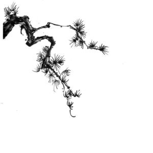 pine sumi-e