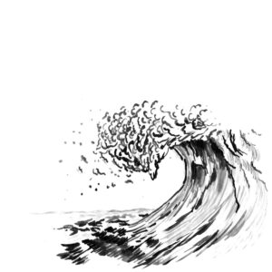 wave sumi-e